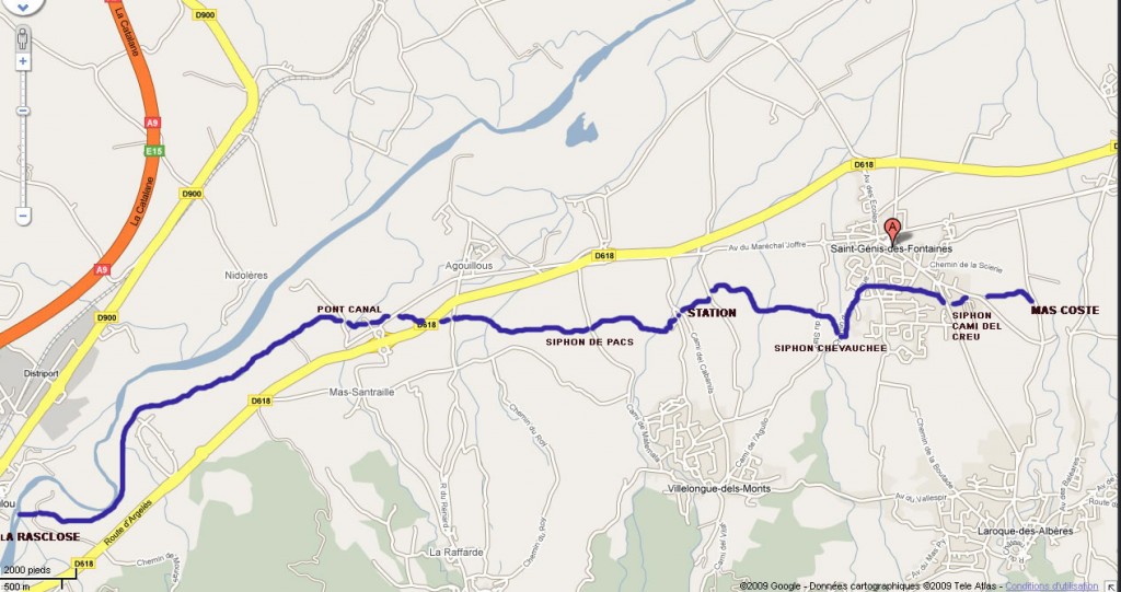 Canal des Albères carte du Canal des Albères